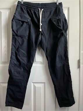 Kith Rivington Cargo Pant Black Cotton Mens Large *note back seam ripping
